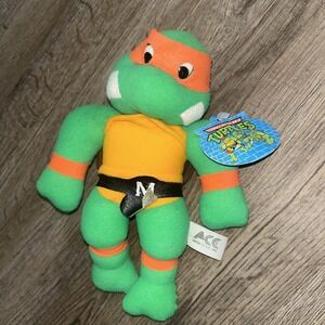 NWT Vintage TMNT 1989 Teenage Mutant Ninja Turtles Michelangelo Plush 7"